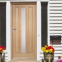 Padova External Oak Door with Obscure Safety Double Glazing