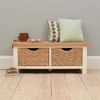 Pacific Painted Small Bench with Baskets