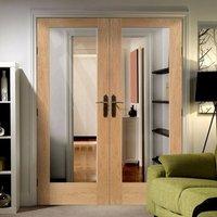 Pattern 10 Oak French Door Pair with Clear Safety Glass