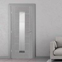 Palermo Light Grey Door - Clear Glass - Prefinished