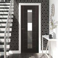 Palermo Dark Grey Door - Clear Glass - Prefinished