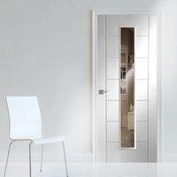 Palermo 1L White Primed Flush Door With Clear Glass