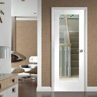 Pattern 10 White Primed Door with Clear Safety Glass