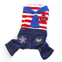 Pants / Jumpsuit for Dogs / Cats Red / Blue Summer / Spring/Fall Fashion S / M / L / XL / XXL Cotton-Lovoyager