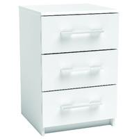 Paris 3 Drawer Bedside Table Pearl White