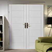 palermo white primed flush door pair