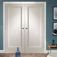 Pattern 10 White Primed Panel Fire Door Pair is 30 minute fire rated