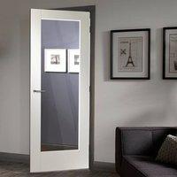 Pattern 10 White Primed Fire Door, Clear Glass, 1/2 Hour Fire Rated