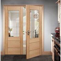 Palermo Oak 2XG Door Pair with Clear Etched Safety Glass