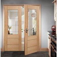 palermo oak 2xg door pair with clear etched safety glass