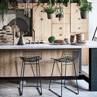 PAIR OF WIRE BREAKFAST BAR STOOLS in Black