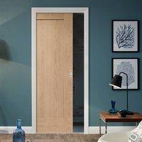 Pattern 10 Style 1 Panel Oak Fire Pocket Door is 1/2 Hour Fire Rated