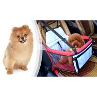 PawHut Pet Travel Seat Carrier Tote Bag-Red/Light Grey