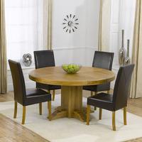 Parma 150cm Dining Table with 4 Normandy Chairs in Brown