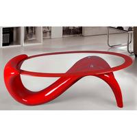 Panama Glass Coffee Table With Red Base