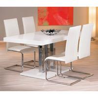 Palazio Gloss White Dining Table And 6 Montana Chairs