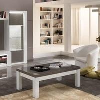 Pamela Coffee Table Rectangular In White And Grey High Gloss