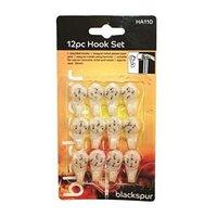 Pack Of 12 Household Mini 3cm Hanging Hook Set