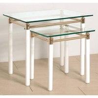 Palaccio Nesting Tables In Gold Plated Gloss White