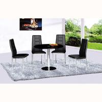 Parma Round Dining Table Large In Black Glass
