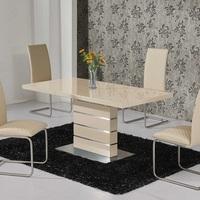 parini extendable dining table rectangular in cream gloss