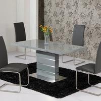 Parini Extendable Dining Table Rectangular In Grey Gloss