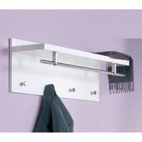Pablo White Wall Mounted Coat Rack In High Gloss With Shelf