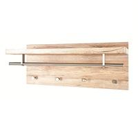 Pablo3 Wall Mounted Coat Rack In San Remo Oak With 4 Hooks
