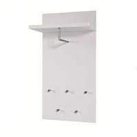 Paolo Wall Mounted Coat Rack In White High Gloss With 5 Hooks