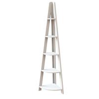 Paltrow Corner Shelving Unit In White With Ladder Style