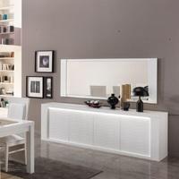 Pamela Sideboard Large In White High Gloss With Lighting