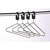 PACK OF 25 HEAVY DUTY ANTI-THEFT CHROME HANGERS COMPLETE WITH SECURITY COLLARS