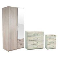 Paris 2 Door Wardrobe Bedroom Set Maple