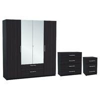 Paris 4 Door Wardrobe Bedroom Set Wenge