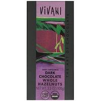 (Pack of 10) Vivani - Dark Whole Hazelnuts Chocolate 100 g