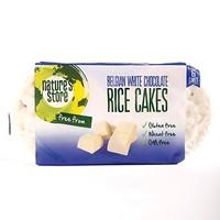 pack of 12 natures store belgian white chocolate rice cakes 100g