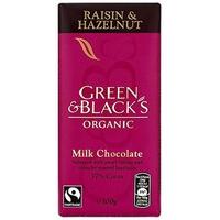 (Pack of 15) Green & Blacks - Organic Choc Raisin & Hazelnut 100 g