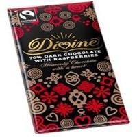 (Pack of 15) Divine Chocolate - Dark Choc with Raspberries 100 g