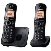 Panasonic KX-TGC212EB Digital Cordless Phone with LCD Display (Two Handset Pack) - Black