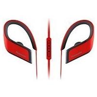 Panasonic Bluetooth Sports Headphones Mic + control, Red, RP-BTS30E-R (Mic + control, Red 6H battery, IPX4, 22g, Pouch, 9mm)