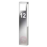 Paulo path light with house number, 80 cm