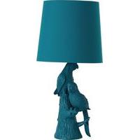 Parrot Table Lamp, in Teal