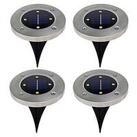 Pack of 4 Solar Ground Light for Garden Landscape Lighting Pathway Stairway Lamp