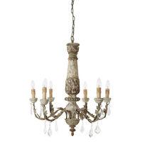 Pavatti Chandelier Wood Metal 6 Arm