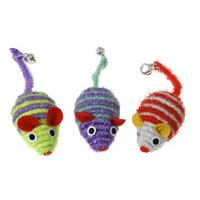 Pack Of 3 Three\'s A Crowd Mice Cat Toys