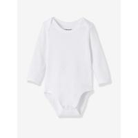 Pack of 3 Long-Sleeved Baby Bodysuits white