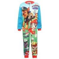 Paw Patrol boys blue long sleeve soft fleece character print zip fastening cuffed ankle onesie - Blue