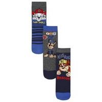 Paw Patrol boys navy and grey cotton blend character design socks three pack - Multicolour
