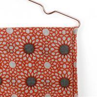 Patterned Cotton Scarf, Orange/Grey