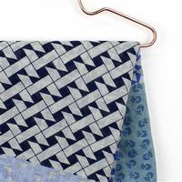 Patch Print Cotton Scarf, Blue